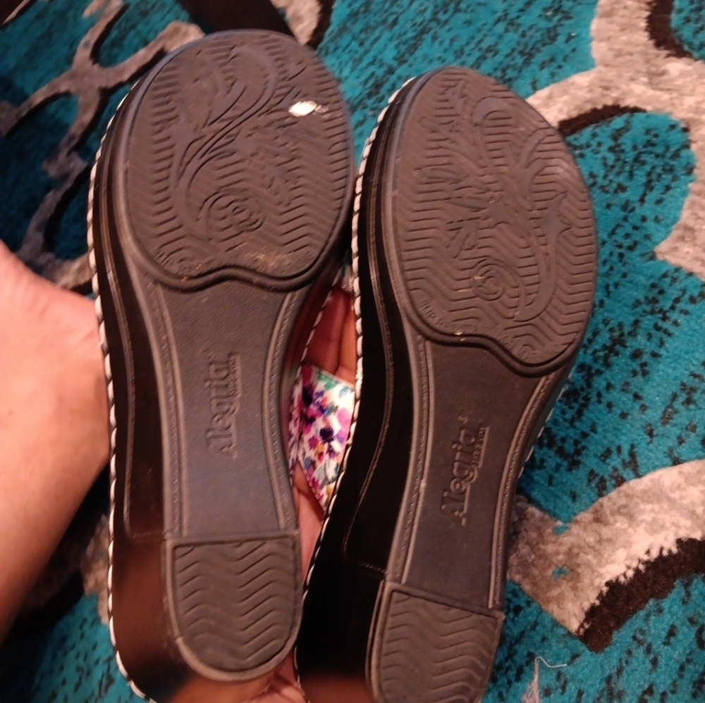 Alegria Strappy Floral Slide Comfort Sandals Women's Size 38 7 adjustable Straps - Picture 4 of 6